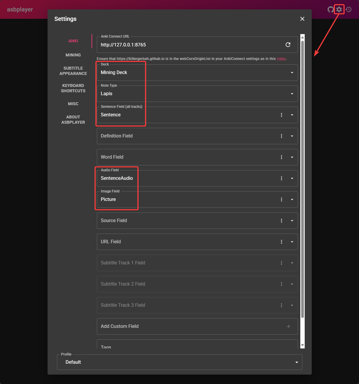 Anki Settings 1